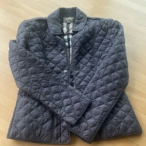 Burberry Gray Puffer Jacket with Quilted Design